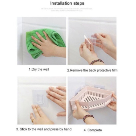 Kệ Góc Tam Giác Nhựa Dán Góc Tường Đa Năng Cho Bếp &amp; Nhà Tắm - Kanta store