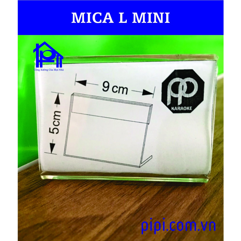 MENU MICA L, MICA ĐỂ BÀN, BẢNG GIÁ MICA, KỆ THÔNG TIN SẢN PHẨM mini để bàn, trong suốt, NHIỀU kích thước, sẵn giao ngay