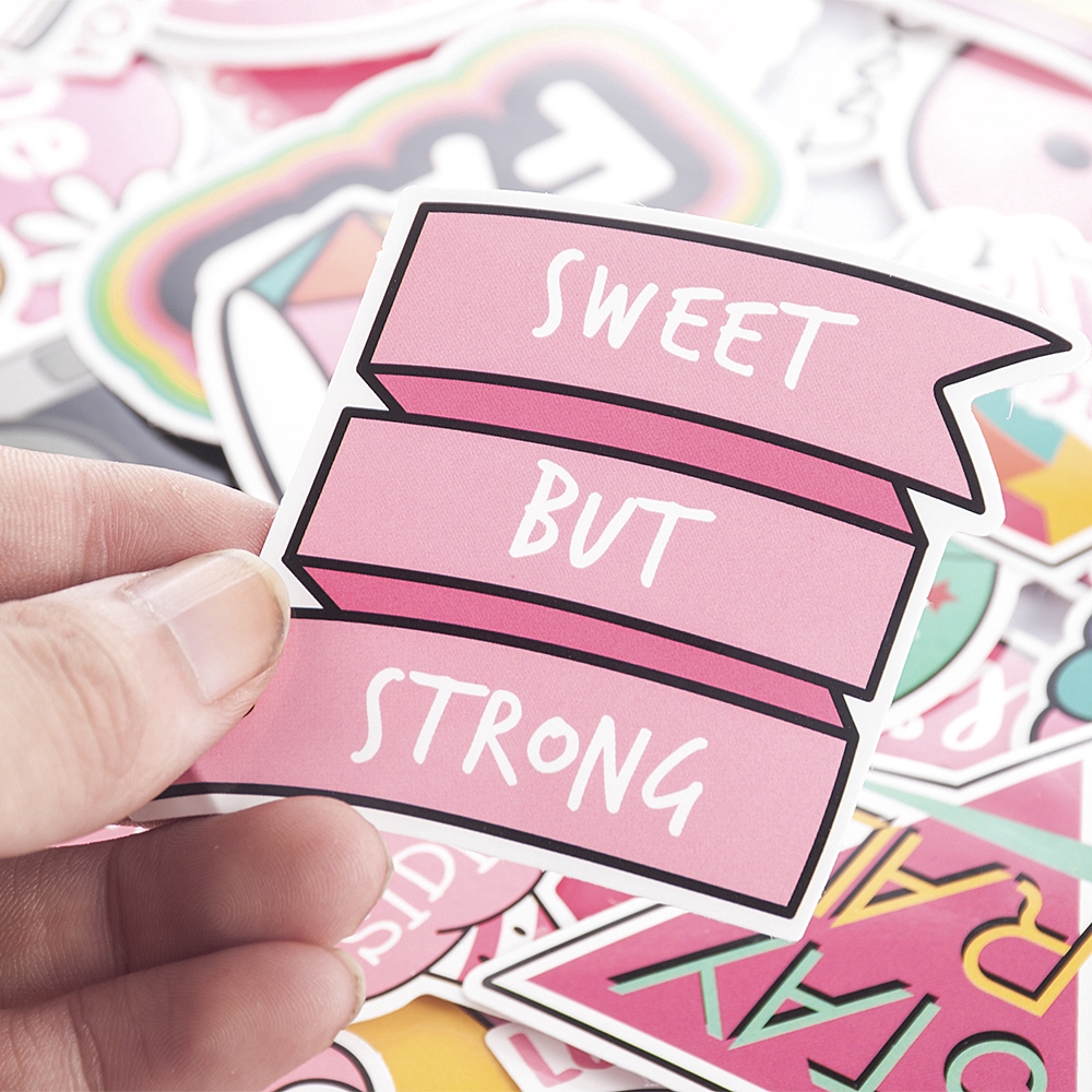 Set 60 nhãn dán thiết kế dễ thương dùng trang trí laptop/ván trượt/sách đa năng