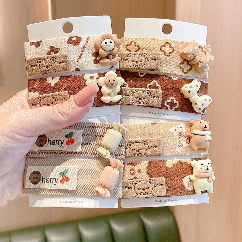 Kẹp tóc họa tiết hình gấu dễ thương cho bé gái