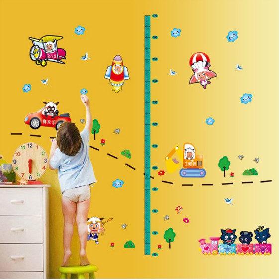 Decal trang trí thước đo xe xinh cho BÉ