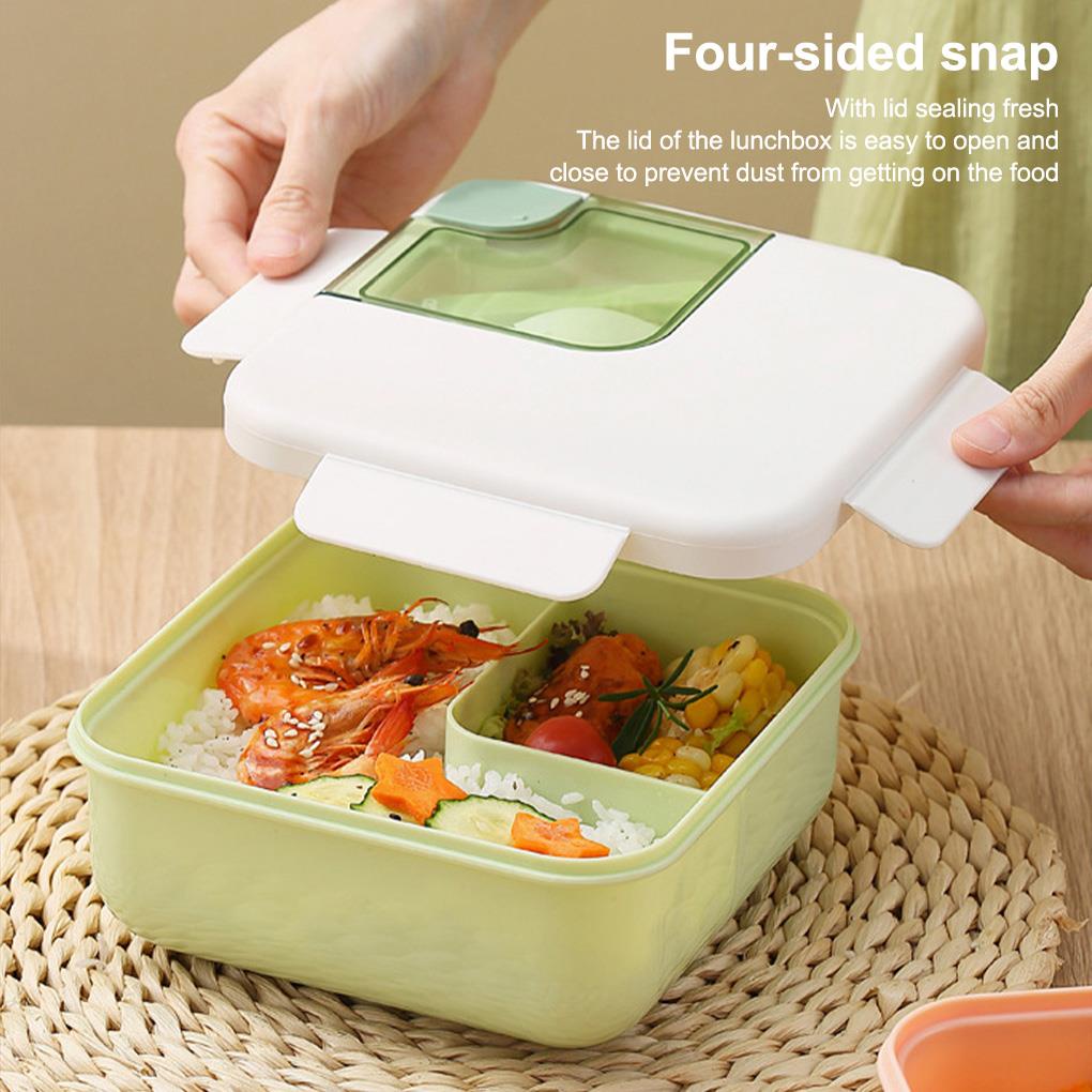 Hộp Đựng Thức Ăn Trưa Nhiều Ngăn Kèm Muỗng Tiện Dụng Cho Nhà Bếp / Văn Phòng