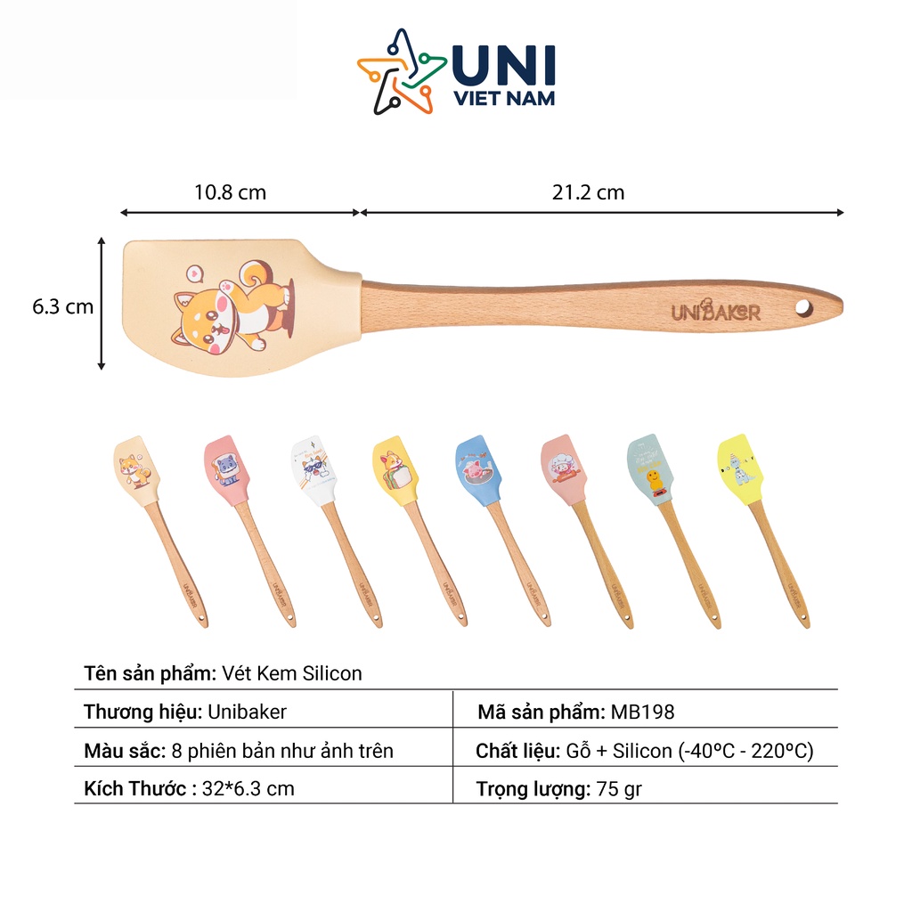 Vét kem Silicon Unibaker MB198