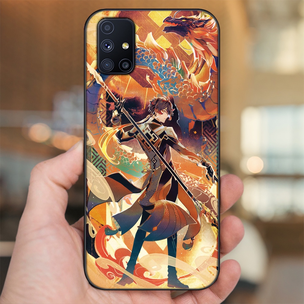 Ốp lưng Samsung M51 viền đen in hình Zhongli Genshin Impact