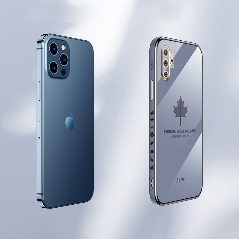 Ốp Điện Thoại Vuông Mềm In Họa Tiết Lá Phong Cho Samsung Galaxy Note10+ Note 10 Plus 10 Pro