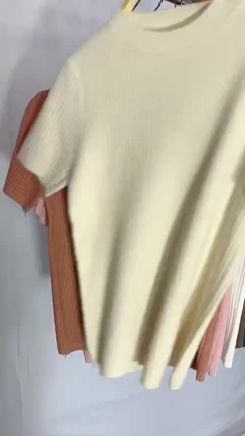 Áo len cộc tay trơn basic - bảng màu pastel | BigBuy360 - bigbuy360.vn