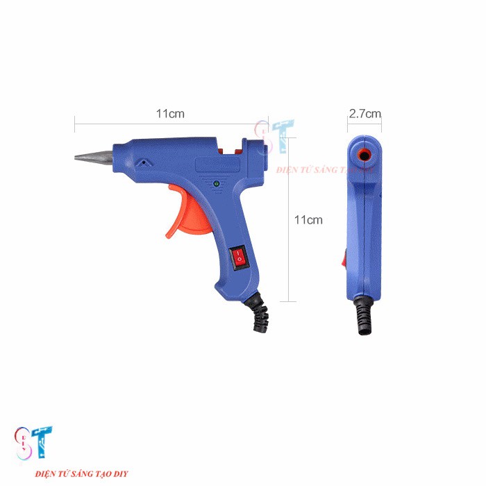 (Tặng keo) Súng Bắn Keo Nến Jack Chữ T Đực Dùng Pin Lipo 3S 12V