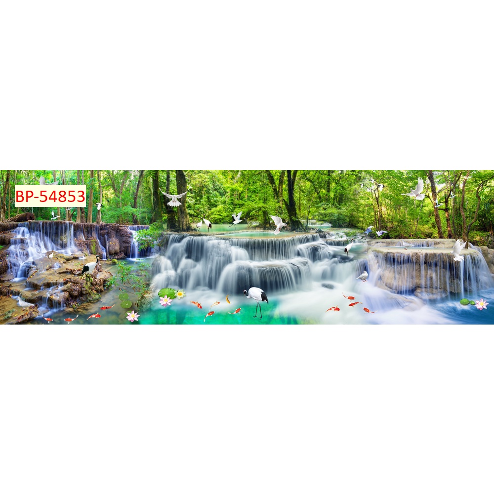 Tranh thác nước thiên nhiên tặng keo và dụng cụ dán