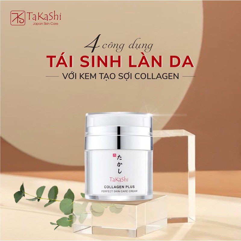 Kem tạo sợi collagen Takahashi, giúp sinh collagen, dưỡng trắng, tái tạo da chống lão hóa, ngăn ngừa nám tái phát, 30gr