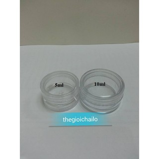 Hũ nhựa cứng nắp trong 5m, 10ml