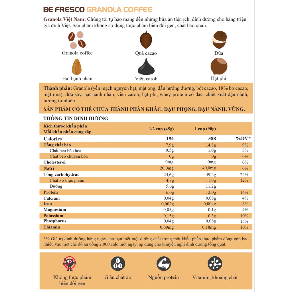 [Mã SKAMSALE06 giảm 10% tối đa 100K đơn 150K] Ngũ Cốc Ăn Kiêng Granola Vị Socola Befresco | BigBuy360 - bigbuy360.vn