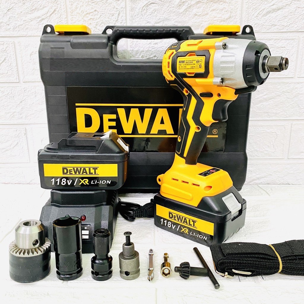 Máy Siết Bulong Dewalt 118V Không Chổi Than- Hàng Loại 1 có 3 đèn led