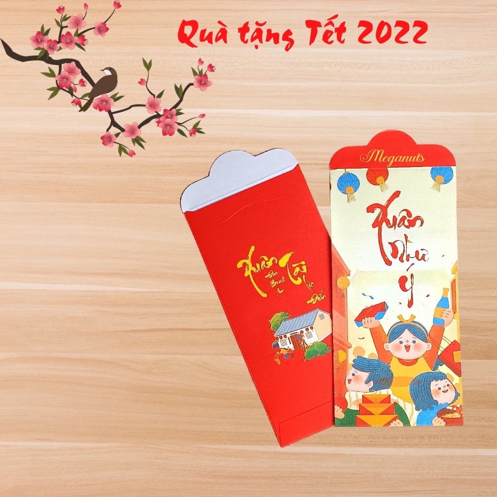 Quà tặng Tết 2022 - Combo 5 phong bao Lì xì Tết Meganuts mẫu ngẫu nhiên