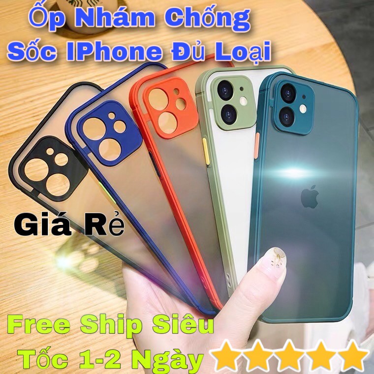 Ốp Điện Thoại iPhone 12-12 Pro Max IPhone 6/6s Plus 7/7 Plus 8/8 Plus X Xs Bề Mặt Nhám Chống Sốc Bảo Vệ Camera Cao Cấp