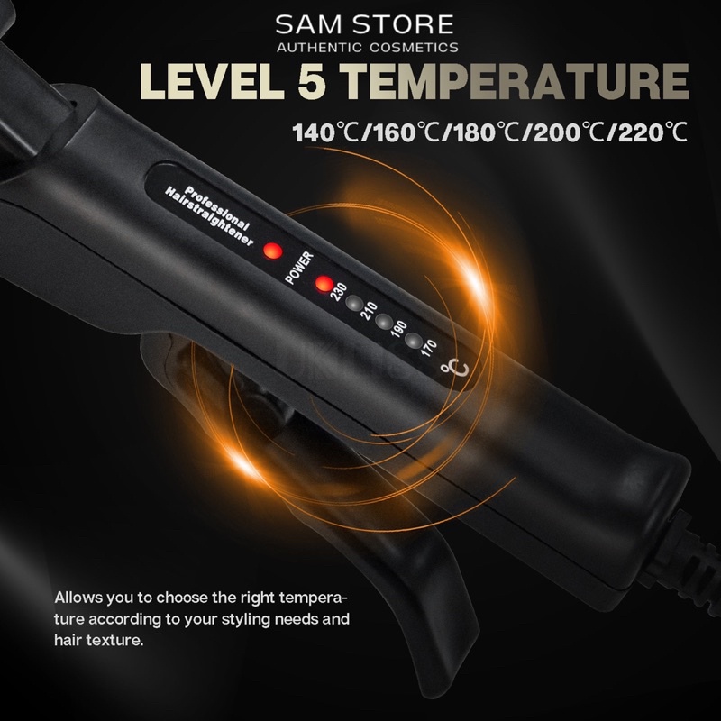 Máy dập phồng cao cấp với thiết kế tay cầm chống nóng, không mỏi tay khi sử dụng