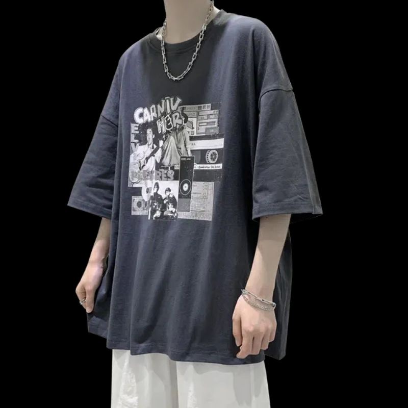 Áo thun tay lỡ nam nữ, áo phông unisex from rộng chất cottong mềm mịn mát hình đầu Ng