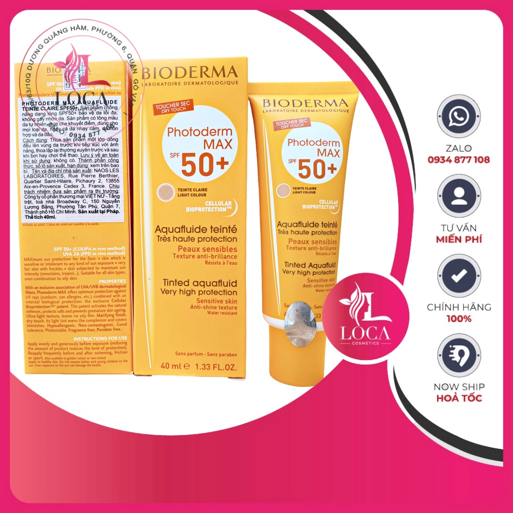 Kem chống nắng Bioderma Photoderm Max Aqua Fluide SPF 50+