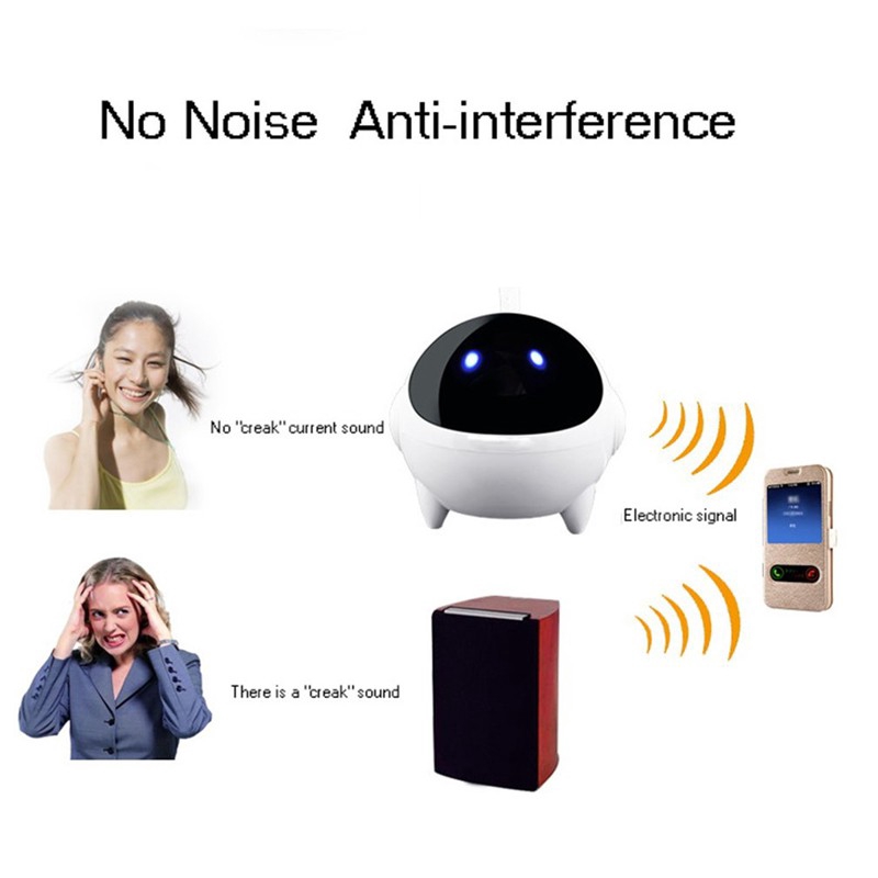 Loa thông minh Robot thông minh Mini Robot thông minh Siêu âm Bass siêu di động Loa di động USB cho máy tính PC cắm 3,5 BBS16