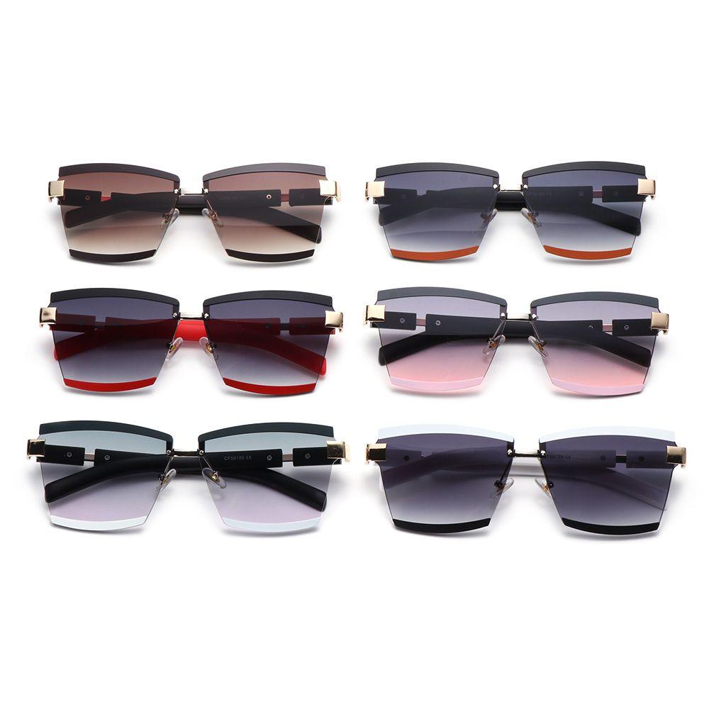 Kính Mát Vuông Oversized Không Viền Chống Tia UV400 Màu Sắc Ngọt Ngào Cho Nữ