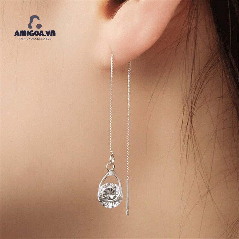 ✨✨Bông tai dạng dài tua rua đính đá xinh xắn