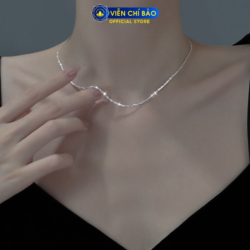 Dây chuyền bạc nữ lấp lánh óng ánh chất liệu bạc 925 thời trang phụ kiện trang sức nữ Viễn Chí Bảo D400054H