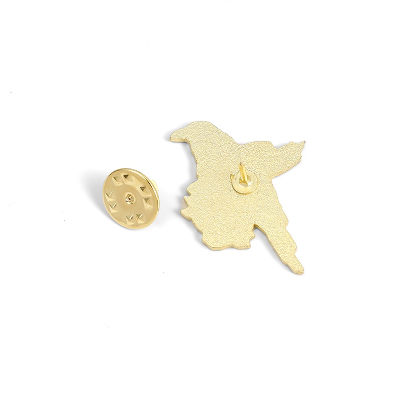 Ghim Cài Áo Hình Chim Quạ / Mặt Trăng / Lông Vũ / Hoa Tráng Men Màu Đen Phong Cách Gothic Punk Cho