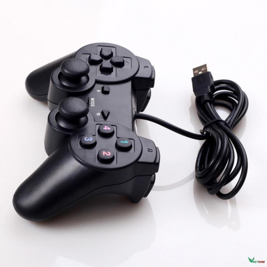 (Hàng xịn) Tay cầm chơi game PS2, PS3, PS4 có dây chế độ rung, dây kết nối USB cho PC / Laptop -dc2538