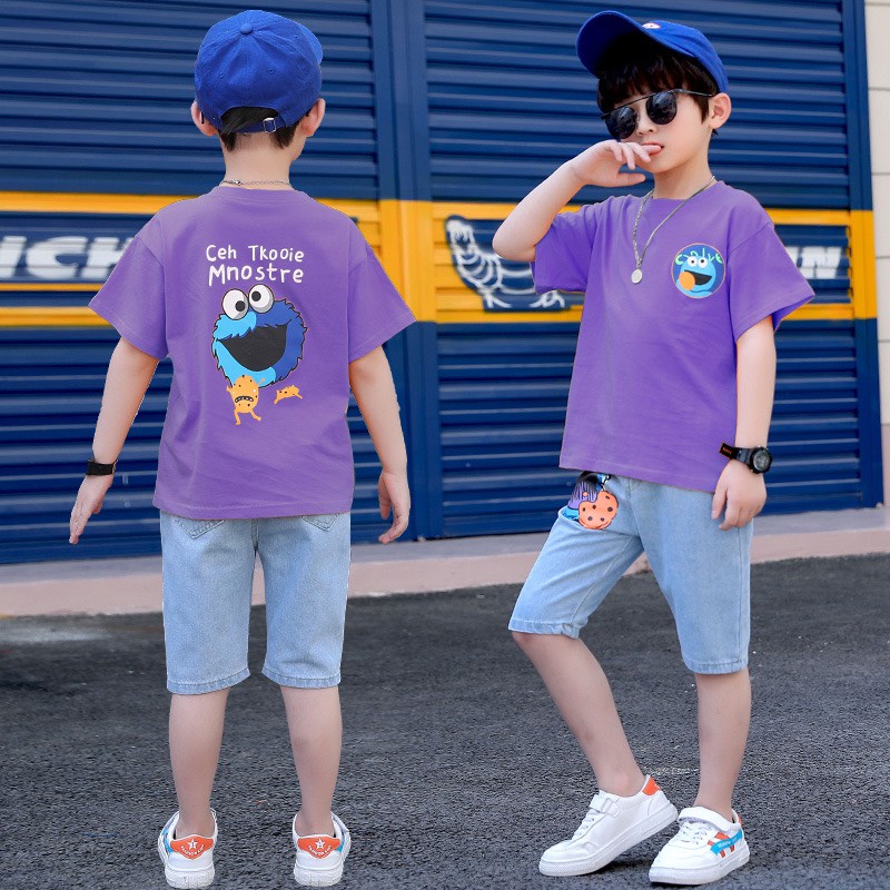 CT1622 - Set áo và quần jean ngắn bé trai hàng nhập - giá 290k