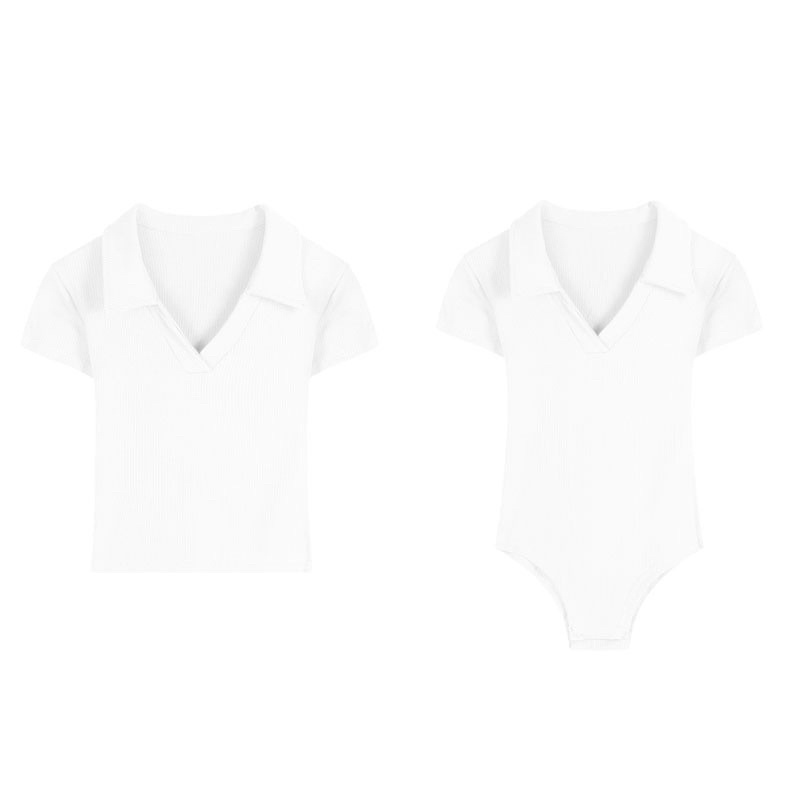 [ BIKINI] Áo Liền Quần Bodysuit cổ polo Ôm Body Trơn Quyến Rũ Thời Trang Mùa Hè Nóng Bỏng | BigBuy360 - bigbuy360.vn