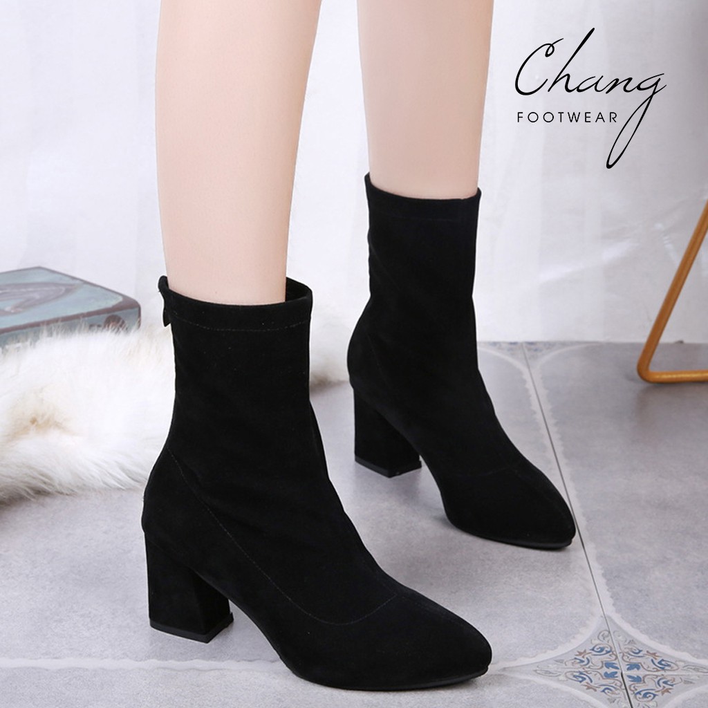 Boot nữ cao cổ Hàn Quốc | HÀNG CAO CẤP | Bốt da lộn đế cao 6cm và 8 cm (mã 666)