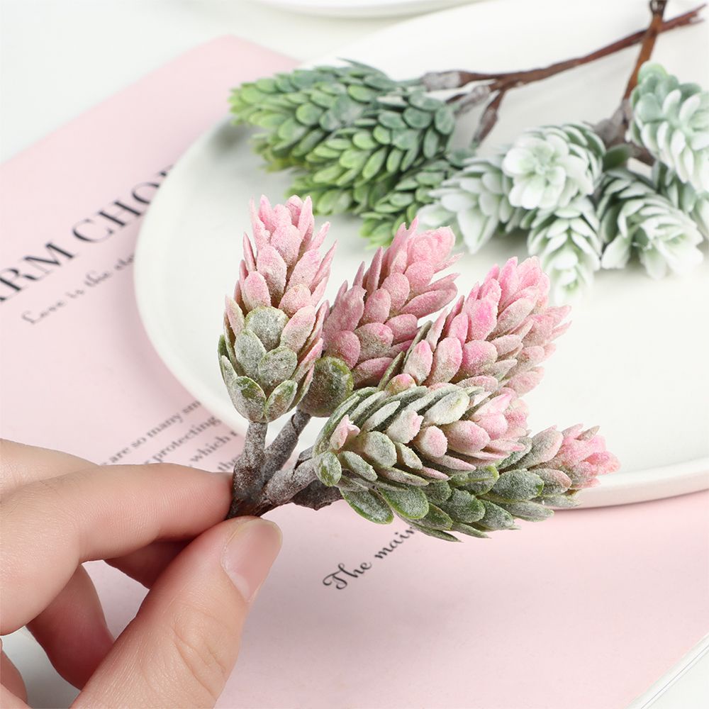 Nhánh Cây Thông Nhân Tạo 6 Đầu Trang Trí Nội Thất/Tiệc Cưới/Giáng Sinh Nhiều Màu Sắc