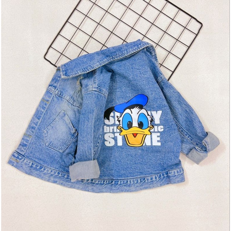 Áo khoác bò túi gấu hottrent cho bé/ áo khoác jean cho bé size 10-20kg