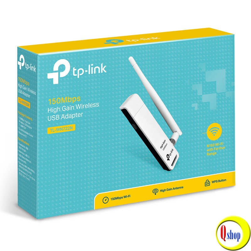 Bộ thu sóng wifi cổng USB TP-Link 722N chuẩn N tốc độ 150Mbps