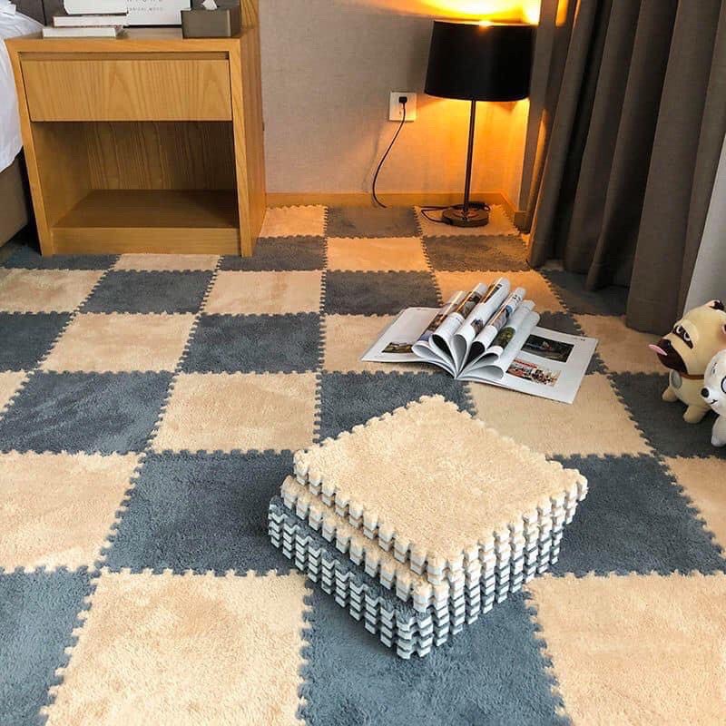 Thảm Xốp Ghép Mặt Lông . Kích thước 30x30x1cm .