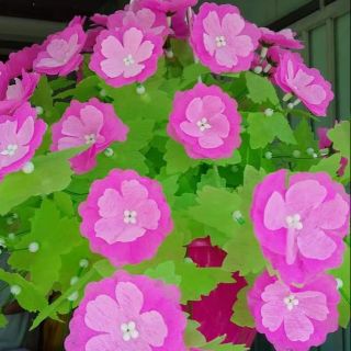 2 bộ nguyên liệu Hoa giấy lụa 84 gồm chai, lá, xốp, hạt đài và nhị, cánh hoa _ handmade