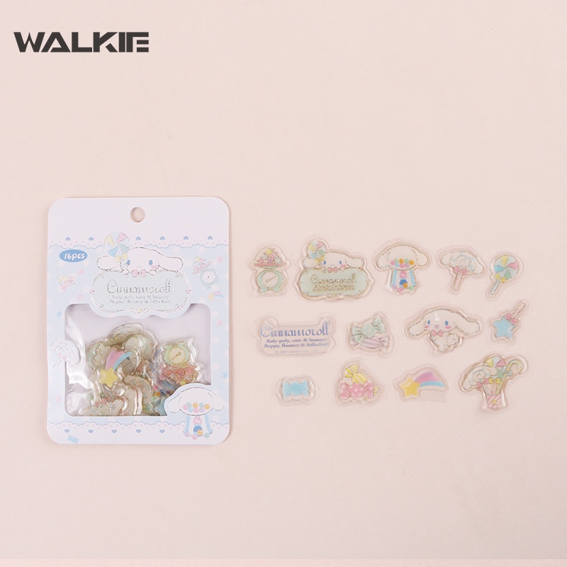 Túi 16/48 Nhãn Dán Họa Tiết Hoạt Hình Melody Cinnamoroll Kuromi Đáng Yêu Bằng PVC DIY