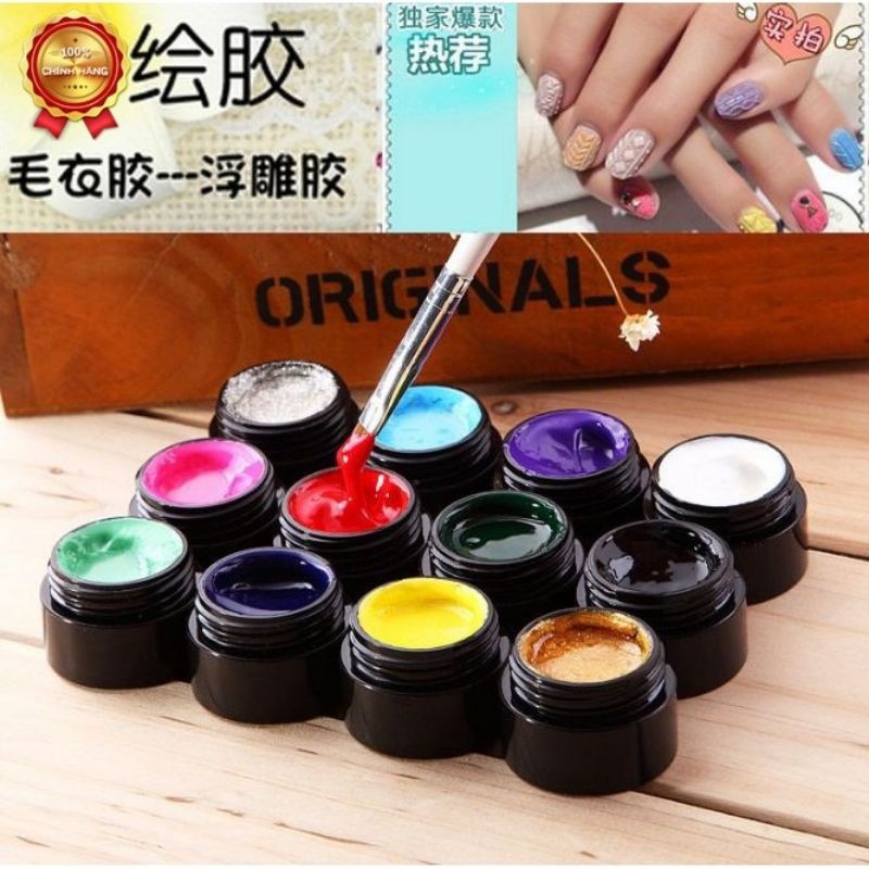 Sét gel vẽ siêu đặc mingya 12 màu tặng hộp