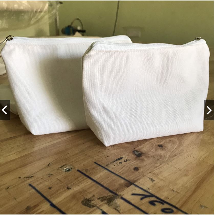 Túi bóp viết vải canvas trắng poly trơn để vẽ, thêu