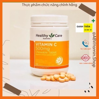 Viên nhai healthy care vitamin c 500mg 500 viên - xuất xứ úc mẫu mới 2023