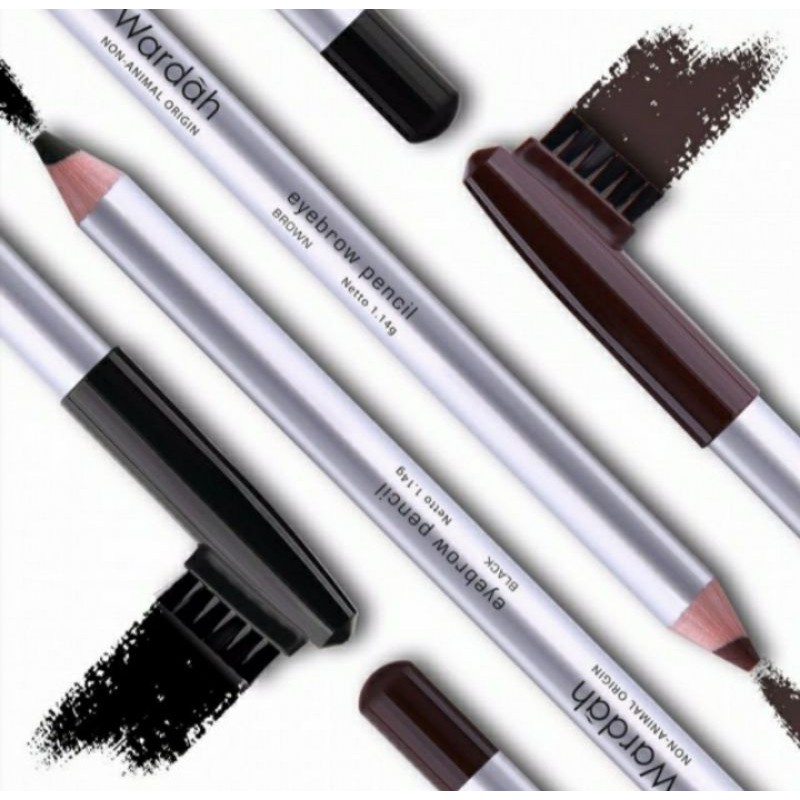 (Hàng Mới Về) Chì Kẻ Lông Mày Wardah Có Đầu Cọ Chải Màu Đen / Nâu + Nâu | BigBuy360 - bigbuy360.vn