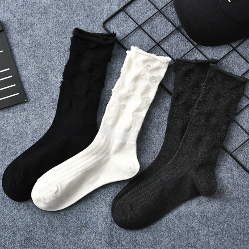 Tất ống lửng màu sắc tươi sáng cắt lỗ phong cách Harajuku punk cá tính thời trang cho nữ