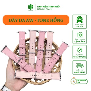 Dây đeo AW da xịn tông màu hồng nude nhẹ nhàng, đủ size 38mm đến 45mm
