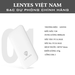 Sạc Dự Phòng Lenyes Y28 8000MAH
