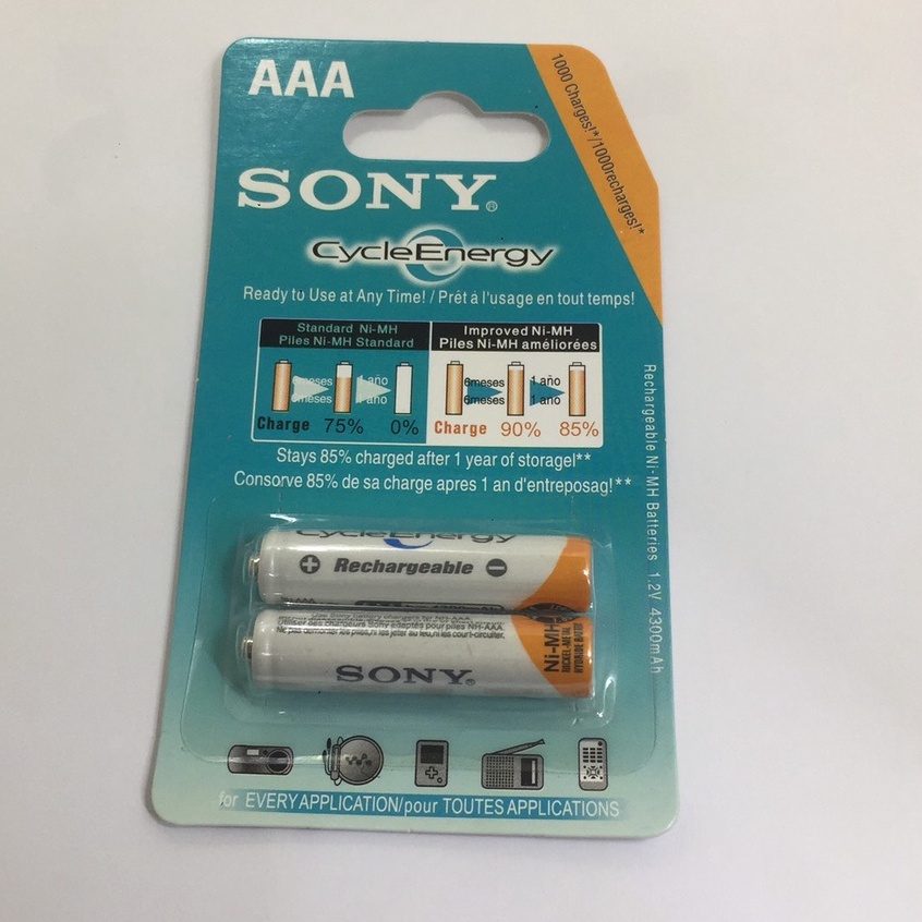 Pin sạc sony AAA 4300mAh vỉ 2 viên