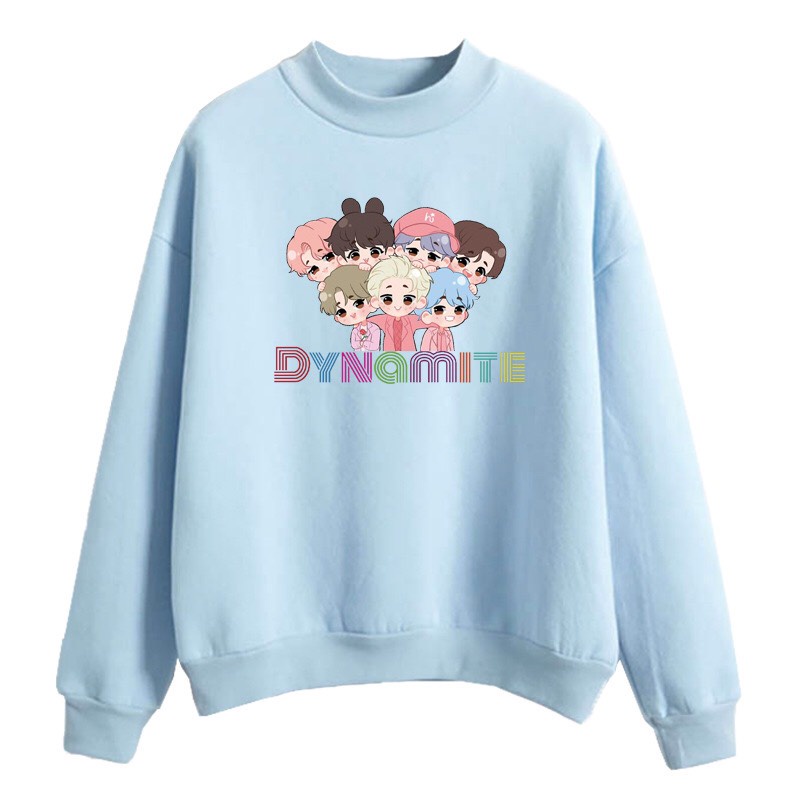 Áo Nỉ Sweater Form Rộng Unisex Cổ tròn In Hình Chàng Trai BTS Phong Cách Hàn Quốc