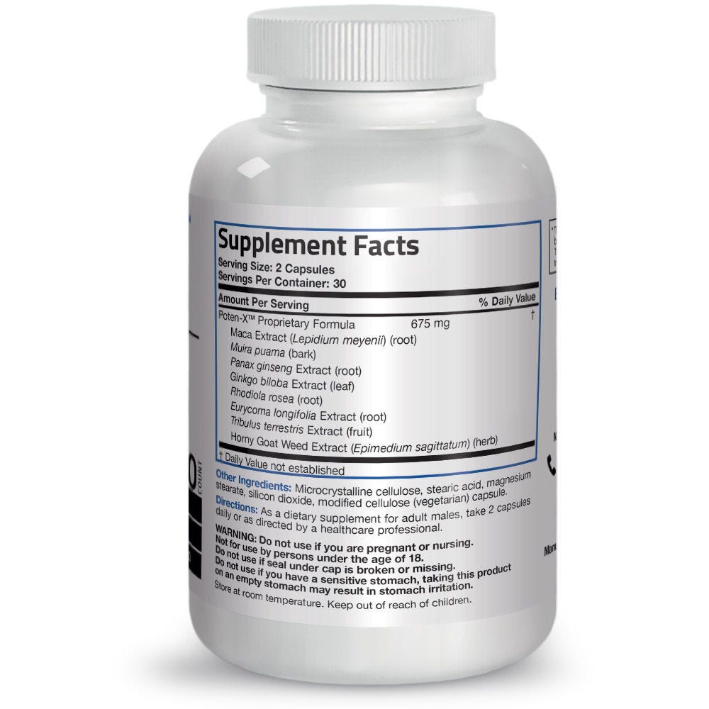 Organic Vitamin Poten X Testosterone Support Maca - 60/120 viên Mỹ - Bổ thận tráng dương, tăng cường sinh lý
