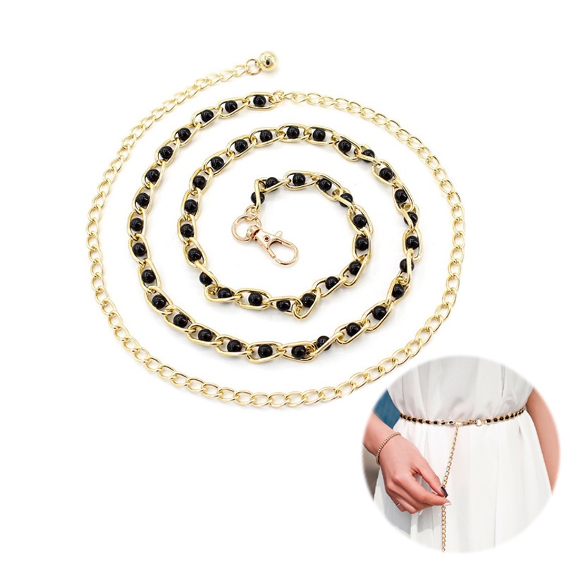 Thắt lưng đính ngọc trai nhân tạo co giãn thời trang dành cho nữ