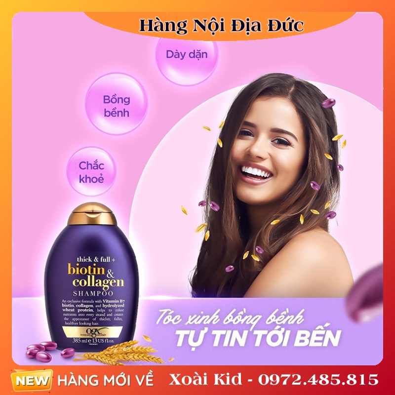 Cặp dầu gội xả Biotin Collagen của Đức - Nội địa Đức Đủ Bill