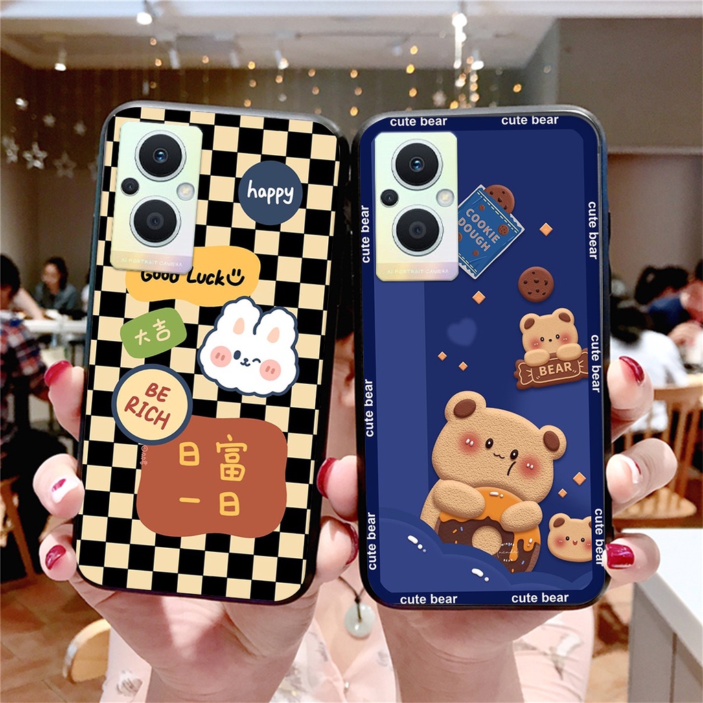 Ốp lưng Oppo RENO 7Z 5G in hình 3D GẤU cute be@r, soda, happy day cực hot ,thời thượng