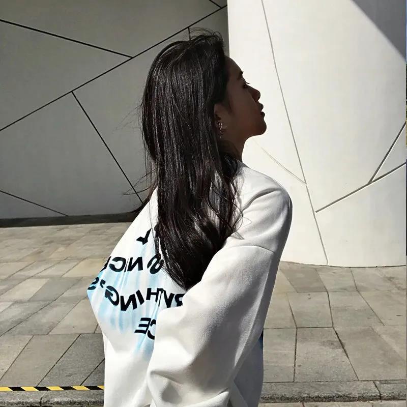 NRVP Áo Thun Nữ Dài Tay Cổ Tròn Thời Trang Hàn